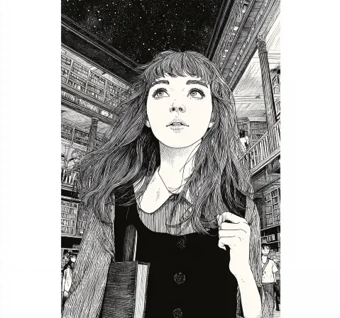 校园题材漫画封面，展现教室与社团生活
